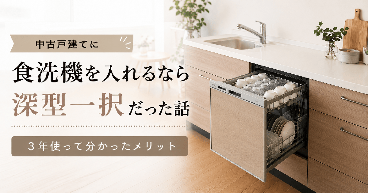 中古戸建てに食洗機を入れるなら深型一択だった話｜3年使ってわかったメリット